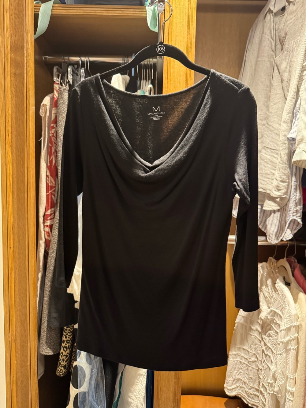 Magaschoni Shirt Black Women’s Medium Office Everyday Casual Neutral Minimalist